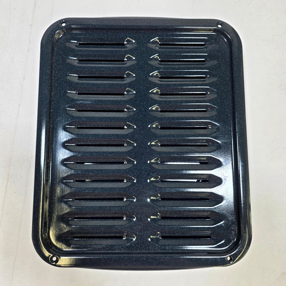 Unbranded Broiler Pan Set Unisex 16x13 Black Enamel Roasting Tray Insert
